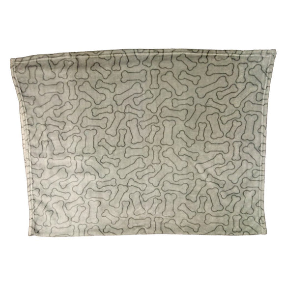 Ethical Pet Snuggler Bones Blanket Gray