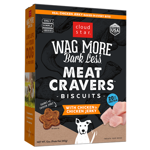 Cloud Star Wag More Bark Less Meat Cravers Biscuits Chicken & Chicken Jerky for Dogs (12 oz)