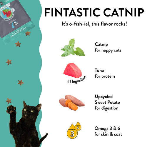 Shameless Pets Fintastic Catnip and Tuna Flavor Crunchy Cat Treats