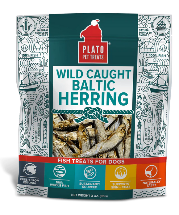 Plato Wild Caught Baltic Herring Dog Treats