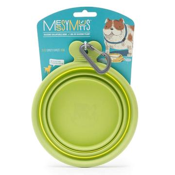 Messy Mutts Silicone Collapsible Bowl (Blue, Medium (3 Cup))