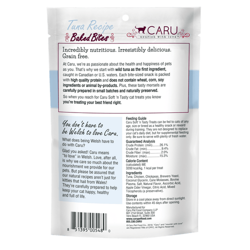 Caru Soft ‘n Tasty Baked Tuna Recipe Bites for Cats (3 oz (2.75 oz))