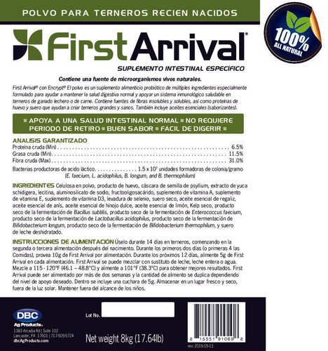 DBC Ag Products First Arrival® w/Encrypt® Calf Powder