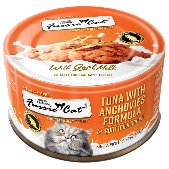 Fussie Cat Tuna with Anchovies Formula in Goat Milk Gravy Canned Food