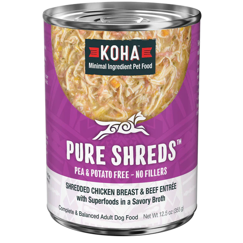 Koha Pure Shreds Shredded Chicken Breast & Beef Entrée for Dogs (12.5 oz)