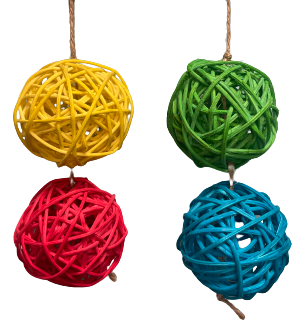 A&E Cage Nibbles Vine Ball on String Small Animal Chew Toy