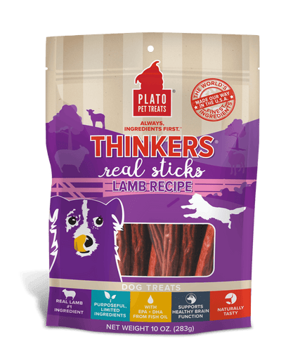 Plato Thinkers Lamb Meat Stick Dog Treats (10 oz)