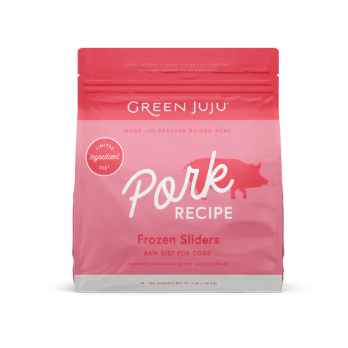 Green Juju Pork Recipe Frozen Patties & Sliders for Dogs (3lb Slider)