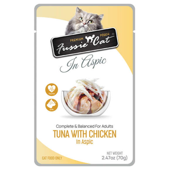 Fussie Cat Premium Pouches Tuna with Chicken in Aspic Cat Food