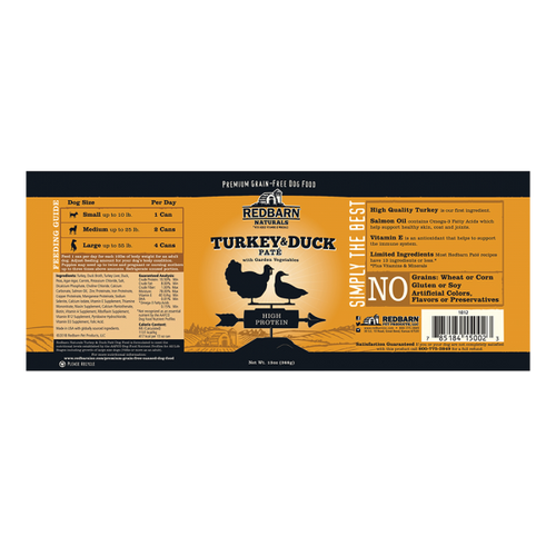 Redbarn Duck & Turkey Recipe Paté For High Protein
