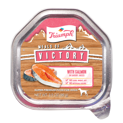 Triumph Meals of Victory with Salmon Recipe Wet Dog Food Cups