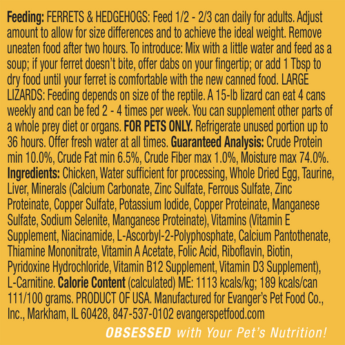 Evanger's Chicken Dinner for Ferrets & Exotic Pets