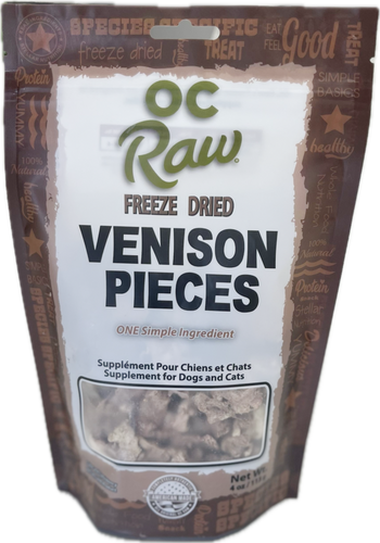 OC Raw Venison Pieces – 4 oz Freeze Dried Dog Treats