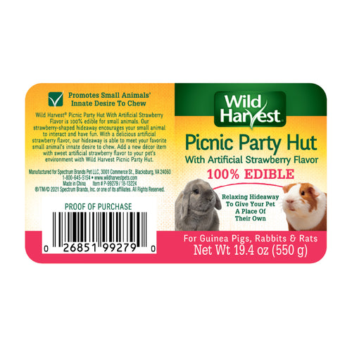 WILD HARVEST Picnic Party Hut, Strawberry Flavor Small Animal Treats