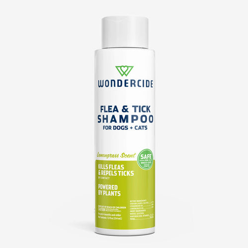 Wondercide Flea & Tick Shampoo for Dogs + Cats with Natural Essential Oils Lemongrass Scent