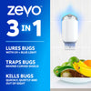 ZEVO Flying Insect Trap, Fly Trap (1 Plug-In Base + 1 Cartridge) 3 in 1