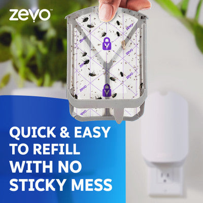 ZEVO Flying Insect Trap, Fly Trap (1 Plug-In Base + 1 Cartridge) 3 in 1