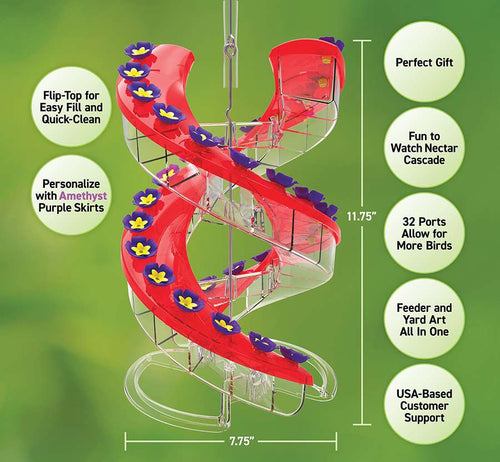 Cascade DNA Amethyst Hummingbird Feeder with FREE Mix & Pour Pitcher