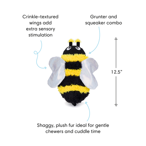 Fabdog Fluffy Bumble Bee Dog Toy