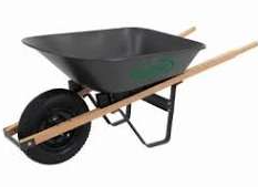Green Thumb 5 Cu. Ft. 22 ga Steel Medium Duty Wheelbarrow with Wood Handles