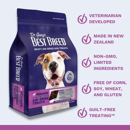 Dr. Gary's Best Breed Air-Dried Venison Recipe Treat and Topper for Dogs