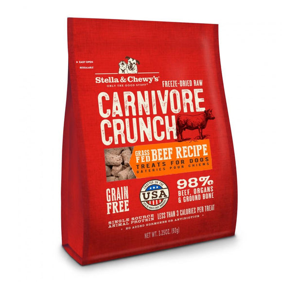 Stella & Chewy's Carnivore Crunch Grain Free Beef Recipe Freeze Dried Raw Dog Treats