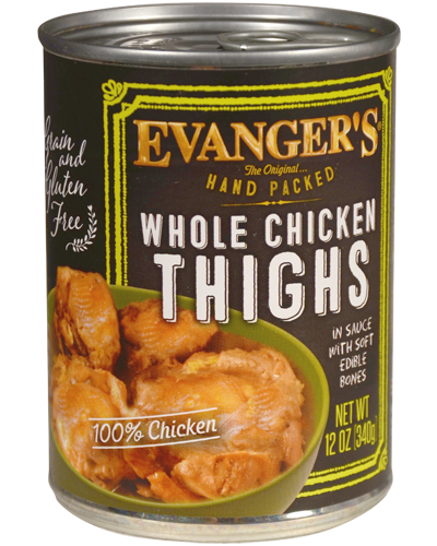 Evangers Super Premium Hand-Packed Whole Chicken Thighs Canned Dog Food