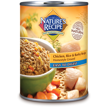 Nature's Recipe Easy to Digest Chicken Rice Barley Homestyle Ground Canned Dog Food