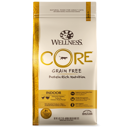 Wellness CORE Grain Free Natural Indoor Health Chicken and Turkey Recipe Dry Cat Food