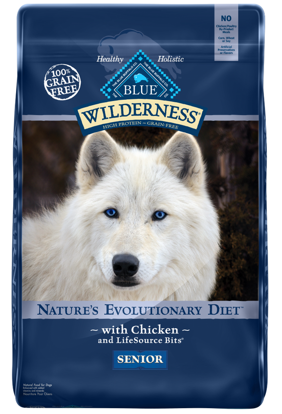 Blue Buffalo Wilderness Grain Free Chicken High Protein Recipe Senior Dry Dog Food