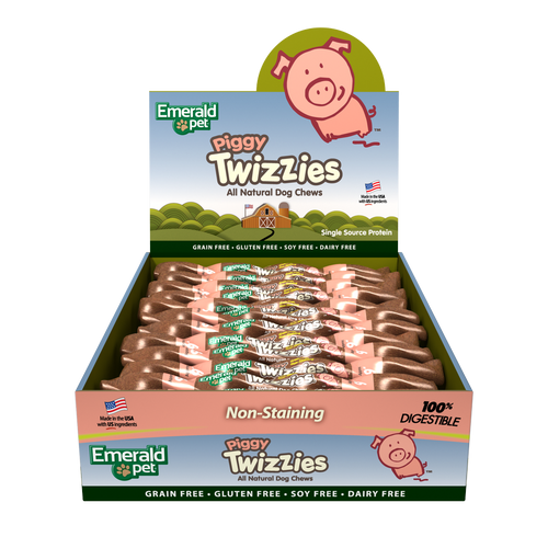 Emerald Pet Piggy Twizzies Natural Dog Chew