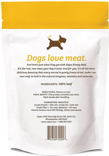 Sojos Simply Beef Freeze Dried Dog Treats