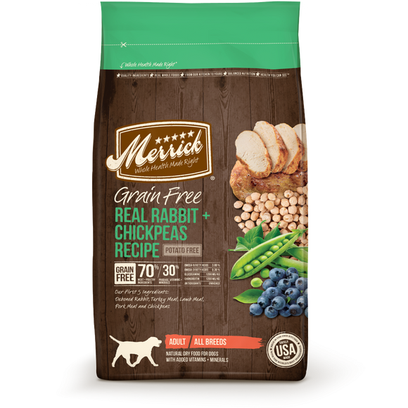 Merrick Grain Free Real Rabbit and Chickpeas Recipe Adult Dry Dog Food