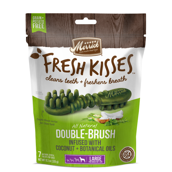 Merrick Fresh Kisses Grain Free Coconut Oil and Botanicals Large Dental Dog Treats