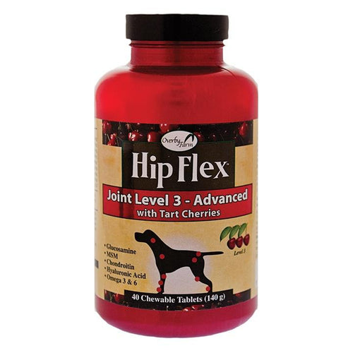 Overby Farm Hip Flex Joint Level 3 Advance Care with Glucosamine & MSM Chewable Tablets for Dogs