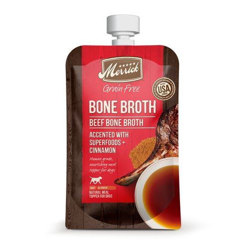 Merrick Grain Free Beef Bone Broth Wet Dog Food Topper