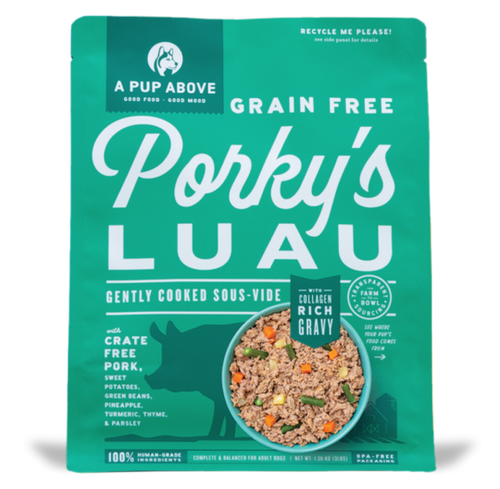 A Pup Above Porky's Luau Dog Food