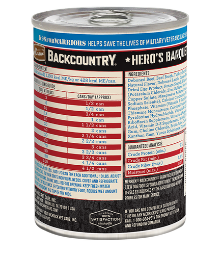 Merrick Backcountry Grain Free Hero's Banquet Stew