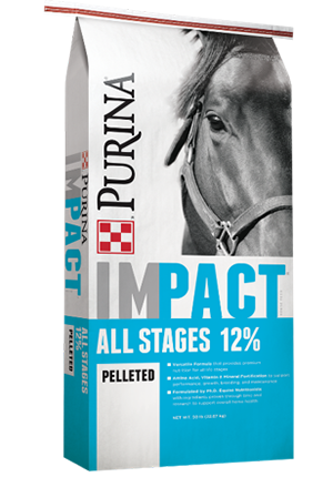 Purina® Impact® All Stages 12% Pelleted Horse Feed (50 lbs)