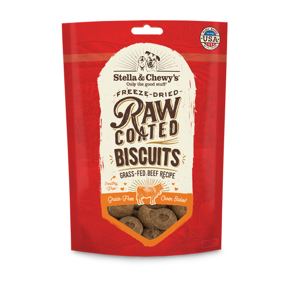 Stella & Chewy's Raw Coated Biscuits Grass Fed Beef Recipe Dog Treats