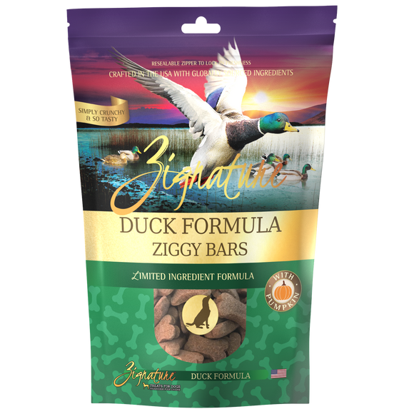 Zignature Ziggy Bars Duck Formula Dog Treats