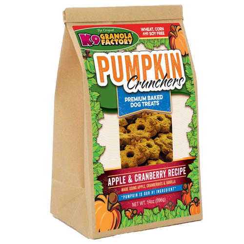 K9 Granola Pumpkin Crunchers, Apple & Cranberry Recipe Dog Treats (14 oz)