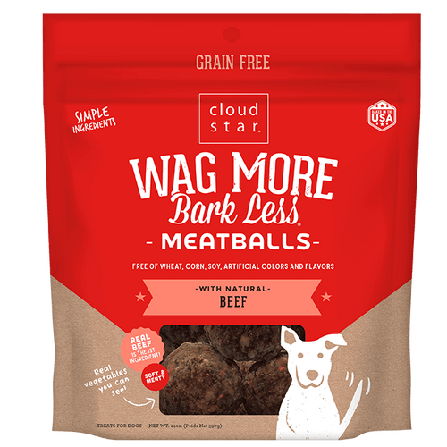 Cloud Star Wag More Bark Less Meatballs: Beef Dog Treats