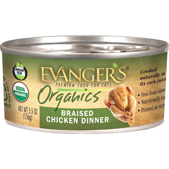 Evanger's Organic Braised Chicken Dinner For Cats