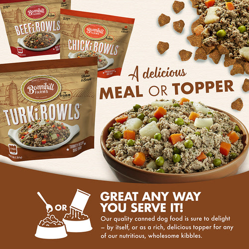 Bonnihill Farms TurkiBowls Turkey Recipe Dog Food (3 Lb Bag)