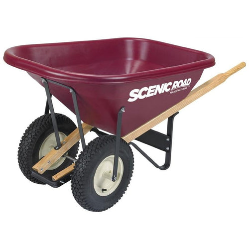 SCENIC ROAD DUAL WHEEL WHEELBARROW W/4 PLY KNOBBY