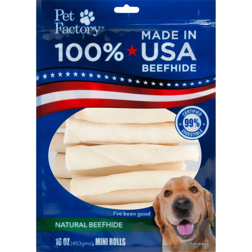 Pet Factory USA Beefhide Mini Rolls