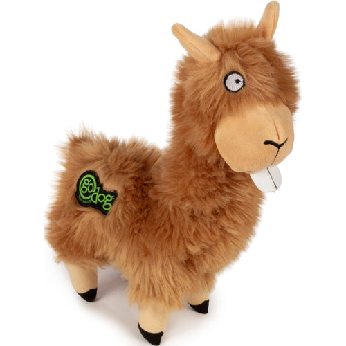 GODOG BUCK TOOTH LLAMA DURABLE PLUSH DOG TOY